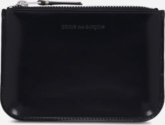 Comme Des Garçons Mirror Inside Zip Pouch Black / Silver