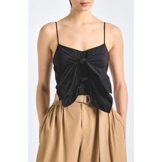 Derek Lam Shira Tie Front Camisole in Black at Nordstrom, Size 8