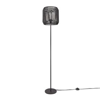 Paco Home Paco Home - L&aacute;mpara De Pie Moderna Sal&oacute;n Dormitorio Rat&aacute;n Dise&ntilde;o Bohemio Mimbre E27 Una Pata Negro, Negro (&oslash;28 Cm)