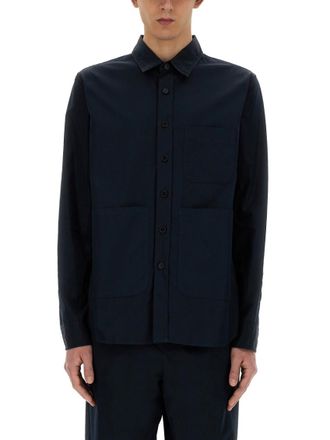 Aspesi Navy Blue Solid Shirt