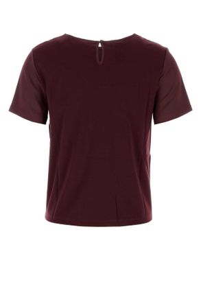 Weekend Womens Grape Satin Zona T-Shirt Black Exterior: Polyester T-shirts And Polos