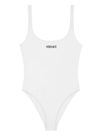 Versace Black Minimalist One-Piece Scoop-Back Swimsuit