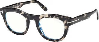 Tom Ford FT5873-B 005 Black Havana/Clear Blue Light Block 49mm