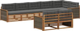 vidaXL Conjunto De Sof&aacute;s De Exterior 8 Uds. Natural Y Antracita Vidaxl