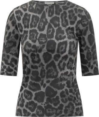 Stella McCartney Top met luipaardprint - Dames - Blouses - Grijs - M - Overhemden