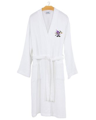 Linum Home Textiles Turkish Cotton Waffle Weave Embroidered Unisex Halloween Bathrobe