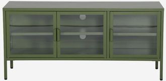 Sweeek Mobile TV industriale in metallo e vetro temperato 3 ante 120cm