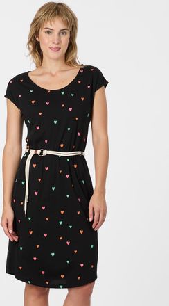 Ragwear Sommerkleid RAGWEAR LILITHE PRINT, Damen, Gr. XXL, N-Gr, schwarz, Jersey, Obermaterial: 50% Baumwolle, 50% Modal, bedruckt, kniefrei, Rundhals, Kleide