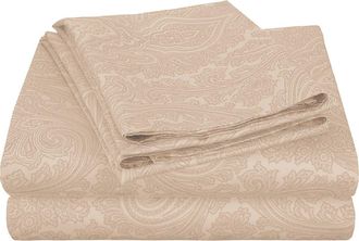 Superior Paisley 600 Thread Count Sateen Sheet Set in Sand at Nordstrom Rack, Size Twin X-Long