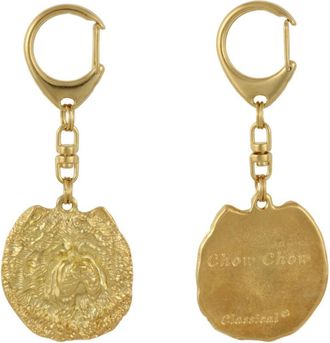 OEM Chow Chow - Llavero De Perro Chapado En Oro En Una Caja De Regalo, Decoraci&oacute;n De Bolso, Accesorio De Lujo De Art-dog