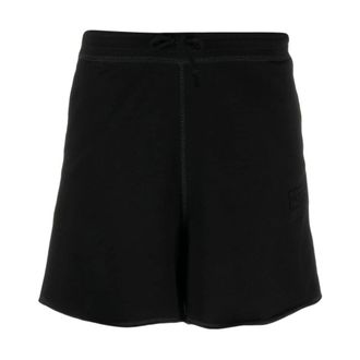Ganni Logo-patch Short Shorts - Dames - Korte Broeken - Zwart - XS - Katoen - Korte Broeken