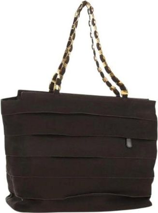 Ferragamo Pre-owned Shoulder Bags, female, Brown, Size: ONE SIZE Pre-owned Canvas Shoulder Bag