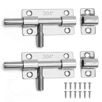 OEM Piezas De Cerradura De Acero Inoxidable Para Puertas: Cerrojo Deslizante Con Tornillos Para Puertas, Ventanas, Ba&ntilde;os, Vallas Y Cobertizos De Jard&iacute;n Ce