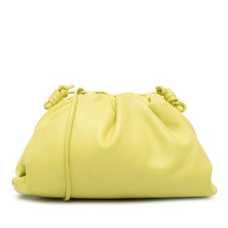 Bottega Veneta Pre-owned Womens The Pouch Clutch Gathered Leather - Lime Green - One Size