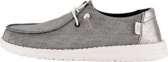 Hey Dude Womens Wendy Metallic Sparkle Casual Shoe In Charcoal