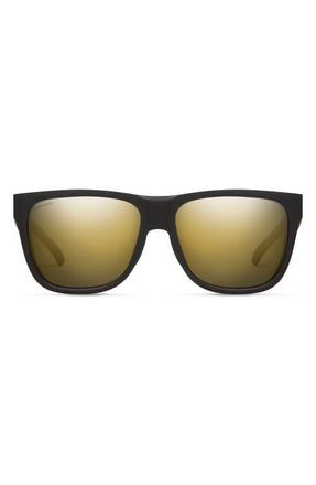Smith Lowdown 2 55mm ChromaPop Polarized Sunglasses in Matte Black/Gold at Nordstrom