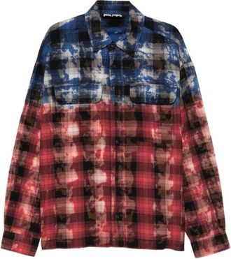 Palm Angels Stijlvol Blauw Rood Shirt Aw 25 - Heren - Zomerjassen - Veelkleurig - M - Katoen - Jassen