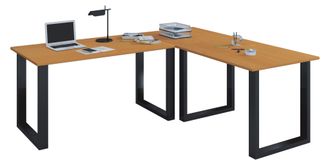 ebuy24 Vcm Vcm Escritorio De Madera Escritorio De Esquina Liso 130x130 L Forma Izquierda O Derecha Placa De Mesa De Trabajo 50 Cm De Profundidad Mesa De Orde