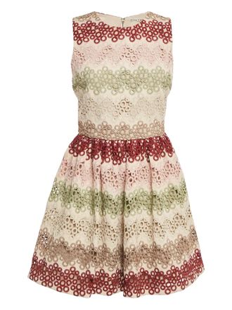 Alice & Olivia Joyce lace striped dress - Neutrals