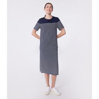 Petit Bateau Gestreepte katoenen maxi jurk