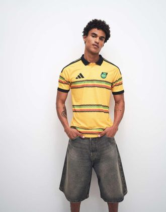 adidas adidas Football Jamaica 26 maglia home con stampa nera-Oro