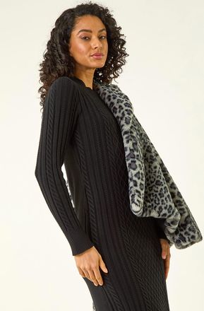 DUSK Cable Knit Midi Jumper Dress