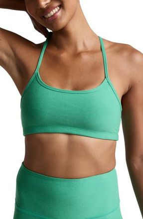 Beyond Yoga Space Dye Slim Racerback Sports Bra in Bright Emerald Heather at Nordstrom, Size X-Large