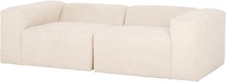 Deco Wood Sofá de 4 plazas de 2 módulos de bouclé color blanco 240x110cm