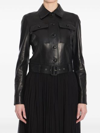 Saint Laurent Leren jack - Zwart