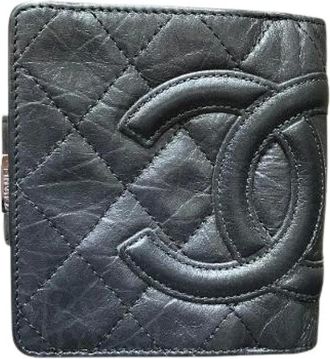Chanel Pre-owned Wallets, male, Black, Size: ONE SIZE Pre-owned Cambon Line Lambskin Wallet