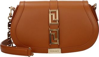 Versace Brown Leather Shoulder Womens Bag