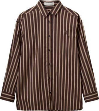 Sofie Schnoor Julliesw Stripe Top - Dames - Overhemden - Bruin - M - Spandex - Overhemden