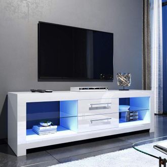 Elegant Lighting Elegant - 1600mm Modern High gloss tv Stand Cabinet with led Light for 22-65 Flat Screen 4k TVs/Living Room Bedroom Furniture Television Unit tv