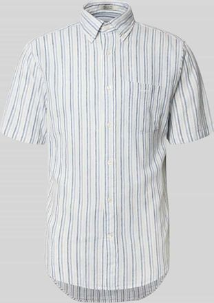 GANT Slim Fit Leinenhemd mit Brusttasche in Royal, Gr&ouml;&szlig;e XXXL