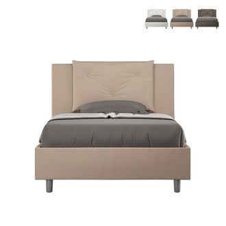 Itamoby Itamoby - Letto Una Piazza E Mezza Con Rete Imbottito 120x200 Similpelle Tortora Appia