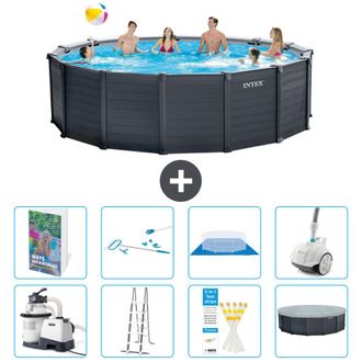 Intex Piscina Graphite Panel Redonda - 478x124 Cm - 9-piezas S605