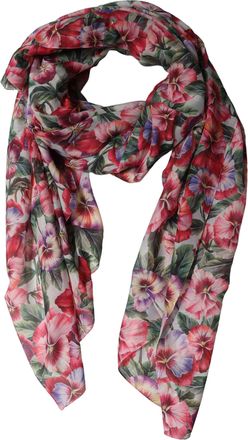 Dolce & Gabbana Multicolor Floral Cotton Lace Stole Womens Scarf