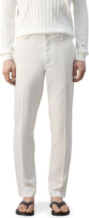Mango Regular Fit Pleat Front Pants in Off White at Nordstrom, Size 32