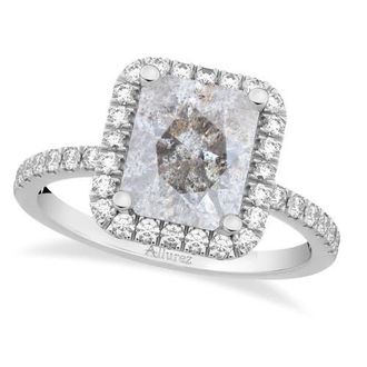 Allurez Salt & Pepper Diamond & Diamond Engagement 14k in 3.32Ct/white Gold at Nordstrom, Size 8.5