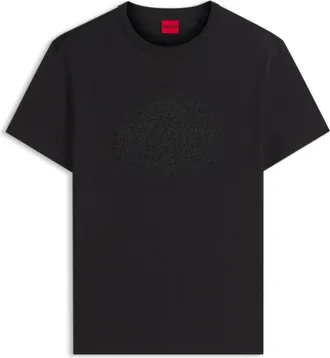 HUGO BOSS Cotton-jersey T-shirt with rhinestone logo