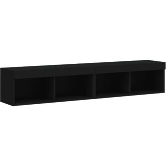 vidaXL Muebles De Tv Con Luces Led 2 Uds Negro 80x30x30 Cm Vidaxl