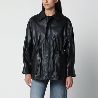 Arma Giacca con coulisse Maeve nera in pelle