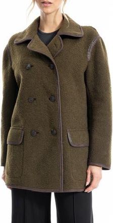 Max Studio High Pile Fleece Jacket in Olive at Nordstrom Rack, Size X-Small