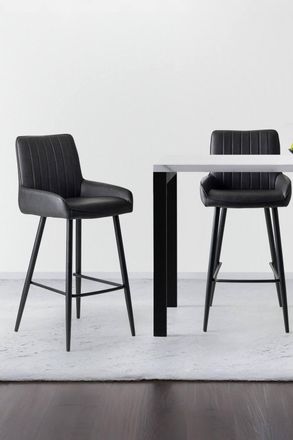 Julian Bowen Soho Upholstered Bar Stool in Black