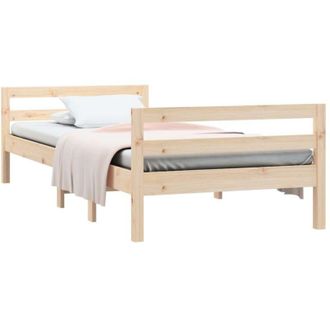 vidaXL Bed Frame without Mattress 75x190 cm Small Single Solid Wood Pine vidaXL