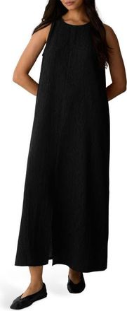 Eileen Fisher Texture Sleeveless Maxi Dress in Black at Nordstrom, Size Xx-Small