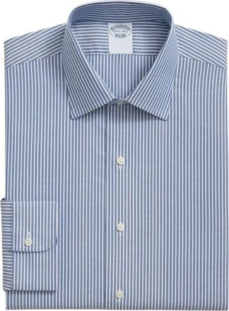 Brooks Brothers Slim Fit Non-Iron Katoenen Overhemd met Ainsley Kraag - Heren - Zakelijke Overhemden - Blauw - XS - Katoen - Overhemden