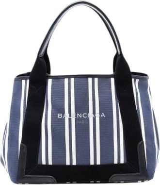 Balenciaga Pre-owned Navy Cabas S - Dames - Vintage Shopper - Blauw - ONE Size - Leer - Vintage
