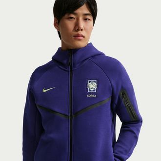 Nike Korea Tech Fleece Windrunner Nike Mens Soccer Full-Zip Hoodie in Purple | IB5933-512