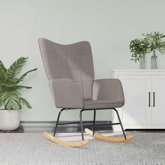 vidaXL Silla Mecedora De Tela Gris Taupe Vidaxl